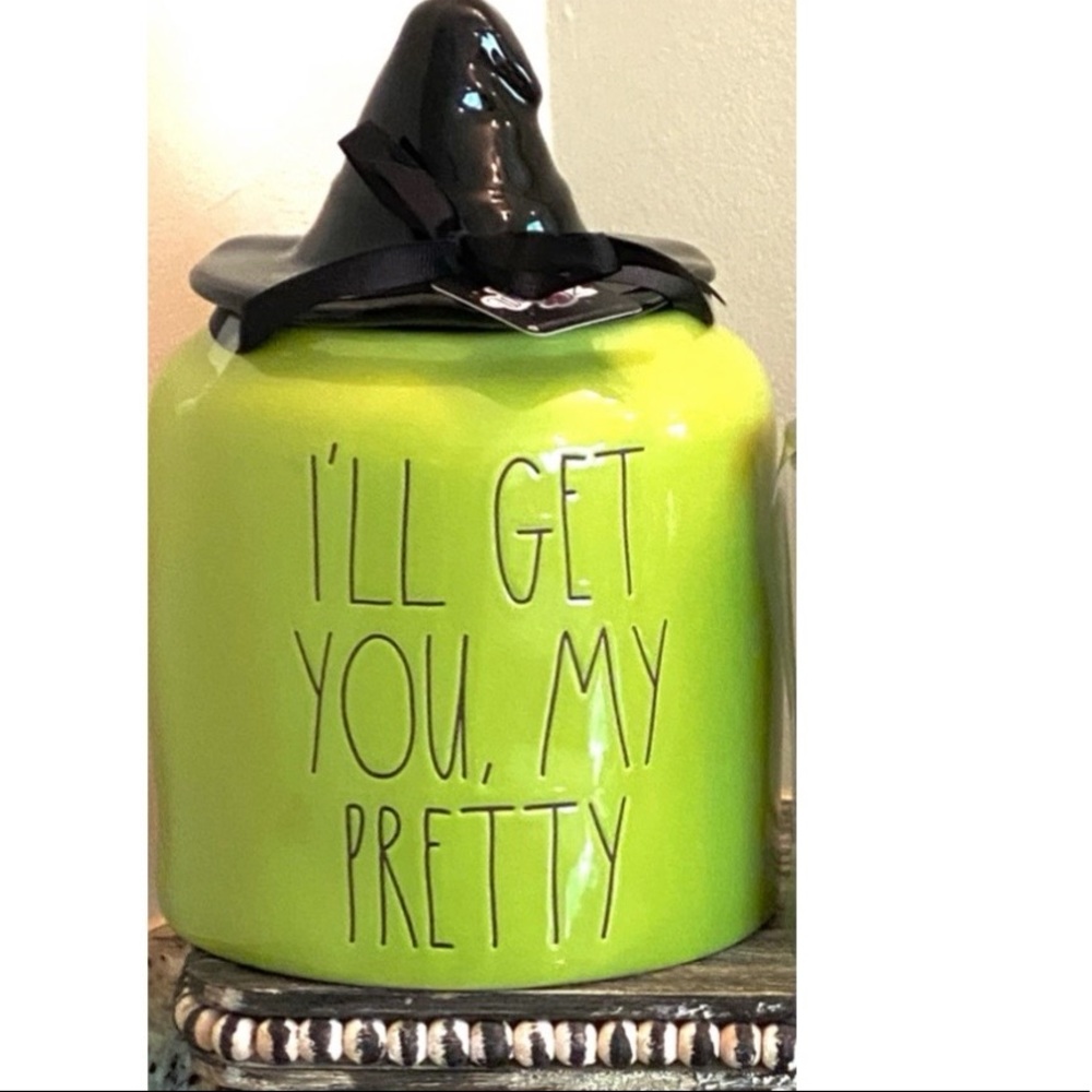 HTF Rae Dunn Wizard of Oz Wicked Witch Canister DOUBLE SIDED🧙‍♀️